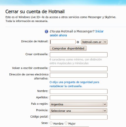 COMO CREAR UNA CUENTA EN HOT MAIL COM como crear una cuenta en hot mail com: